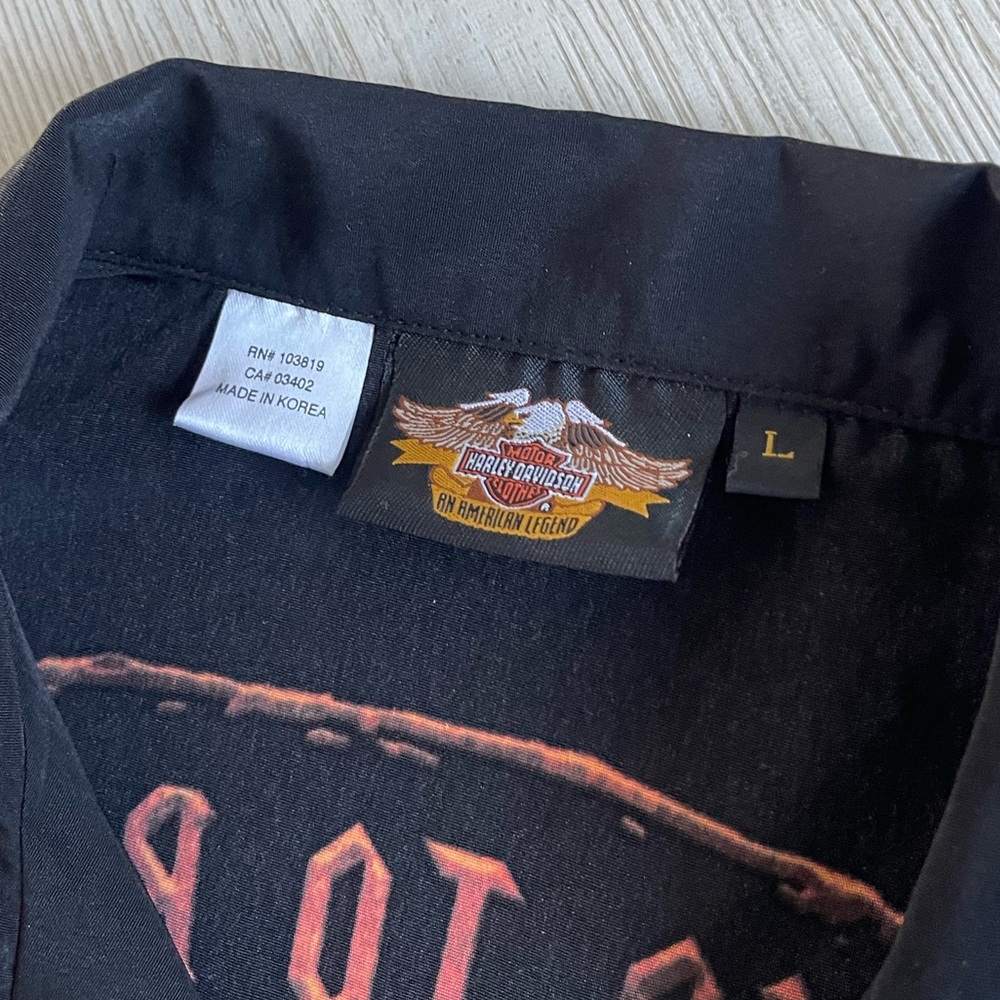 Vintage Harley Davidson Flame Button Up - Picture 9 of 9